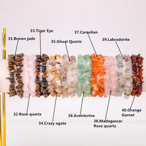 Natural Stone Stretchy Chip Bracelets,Bracelet For Women,Healing Crystals Chip Bracelet,For Gift Crystals Bracelets.Gemstone Bracelets image 6