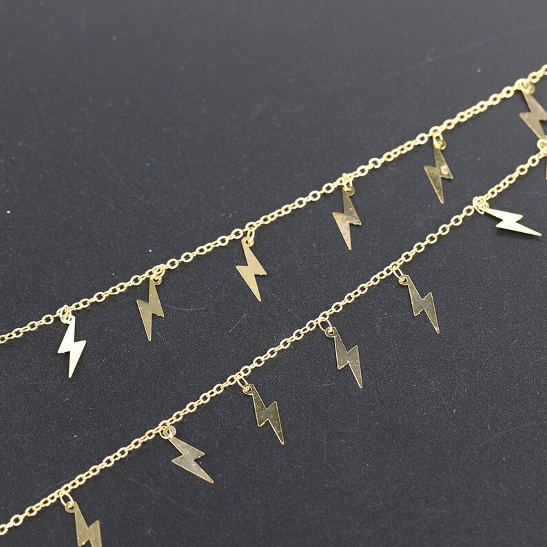 10feet/lot Lightning Bolt Chains Copper Findingslightning Etsy