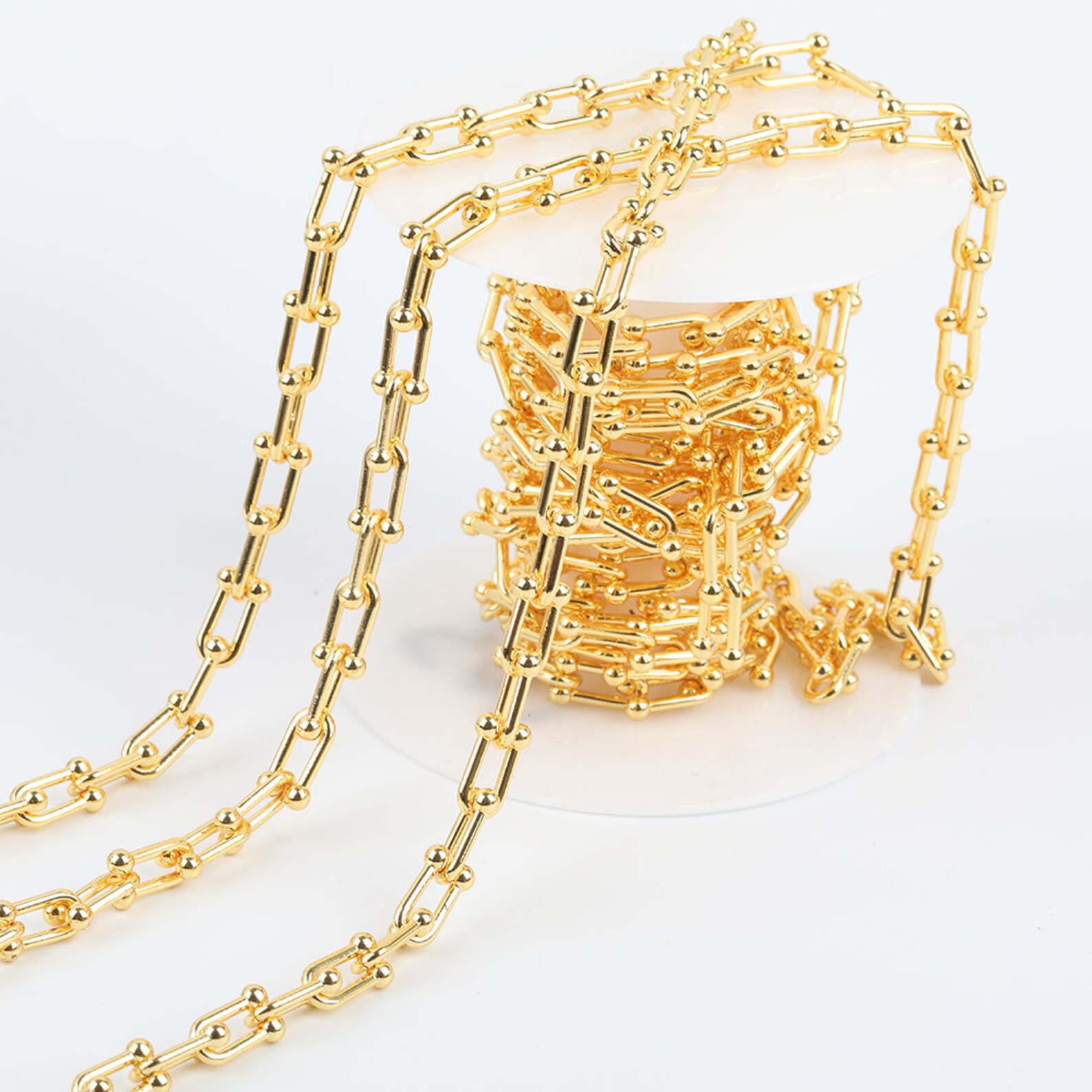 10feet U Shape Gold Chains for Jewelry Makingcopper Beaded Etsy