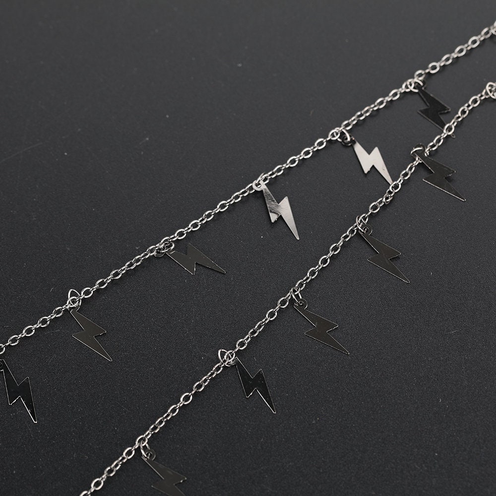 10feet/lot Lightning Bolt Chains Copper Findingslightning Etsy