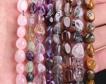 38 Kind Natural Irregularity Gemstone Jasper Quartz Freeform Chip Nugget Beads Healing Energy Loose Beads DIY Jewelry Making for Necklace