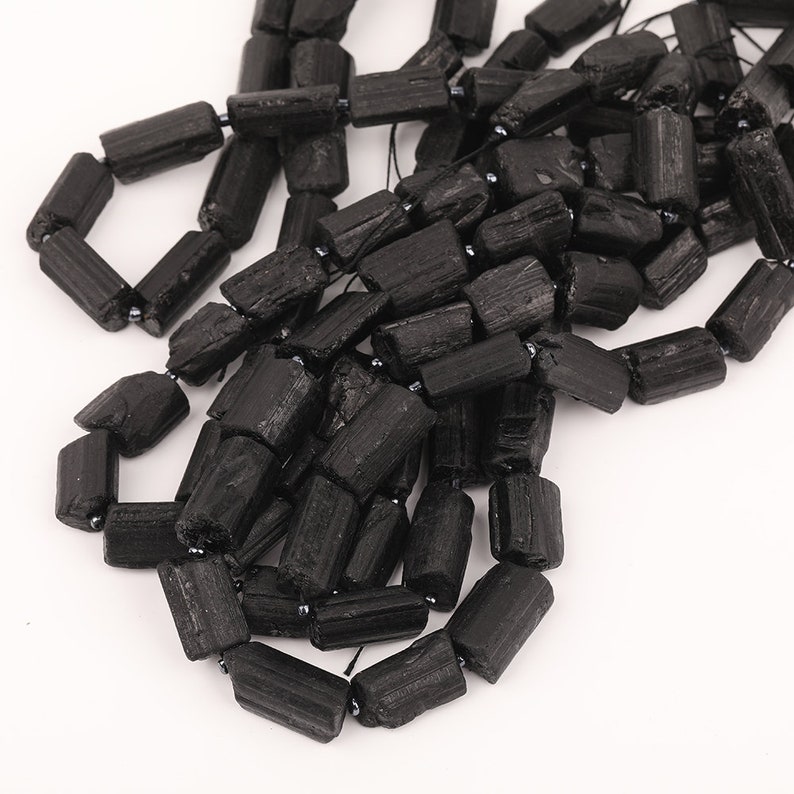 Black Tourmaline Tube Loose Beads Charms for Jewelry Etsy