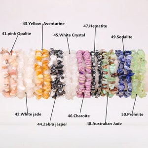 Natural Stone Stretchy Chip Bracelets,Bracelet For Women,Healing Crystals Chip Bracelet,For Gift Crystals Bracelets.Gemstone Bracelets image 7