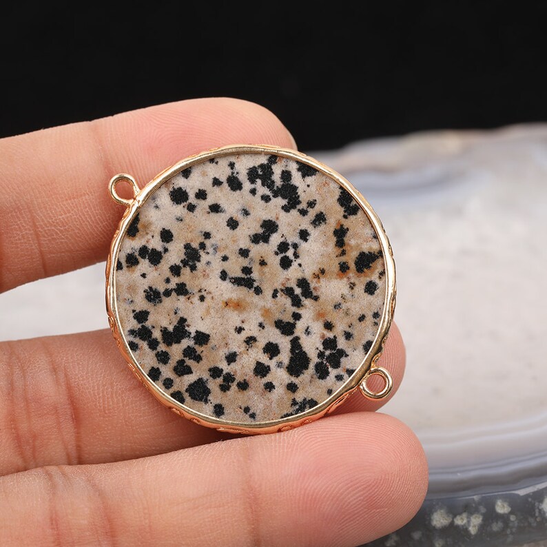 310pcs Large Round Coin Stone Connector for Jewelry Etsy
