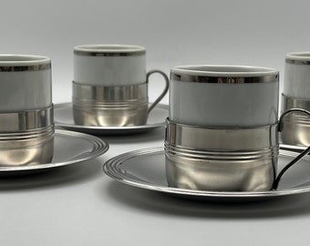 Bellini Demitasse-Set, 4 Stück, Halbtassen aus Porzellan von Polovi Germer, Espressotassen 2 Unzen