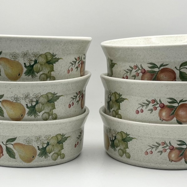 Set of 6 Vintage Wedgewood Quince Fruit / Dessert / Sauce Bowls Oven to Table Made in England 1980s 5.25” Perfect!