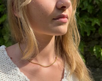 Gold ball chain choker