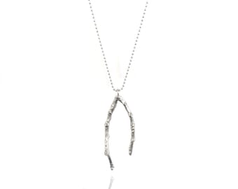 Silver Twig Necklace Medium