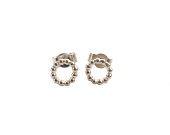 Small silver circle studs