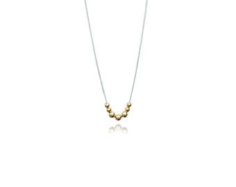 Dainty sterling silver chain with 9ct solid gold beads