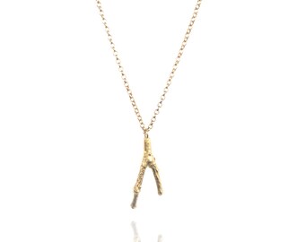 Gold Twig Necklace Small