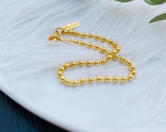 Gold ball chain bracelet