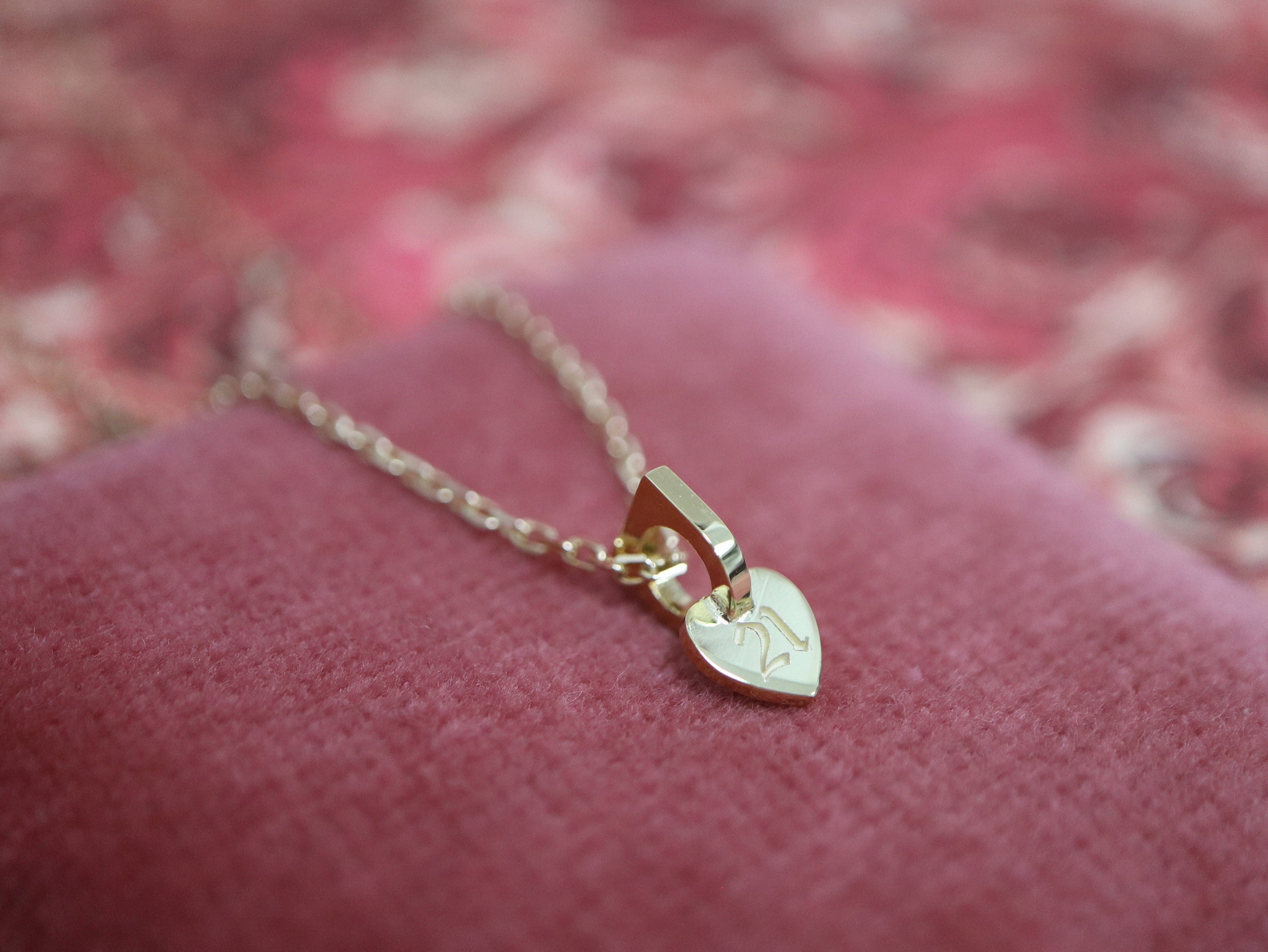 Personalised Engraved Solid Gold Heart Pendant Necklace / Etsy