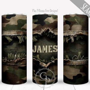 Personalisierte Camouflage Tumbler Wrap PNG für 20 oz, Skinny, Camo, Armee, Militär PNG, fügen Sie einen Namen hinzu, benutzerdefinierte Soldaten Tumbler PNG, kommerzielle Nutzung