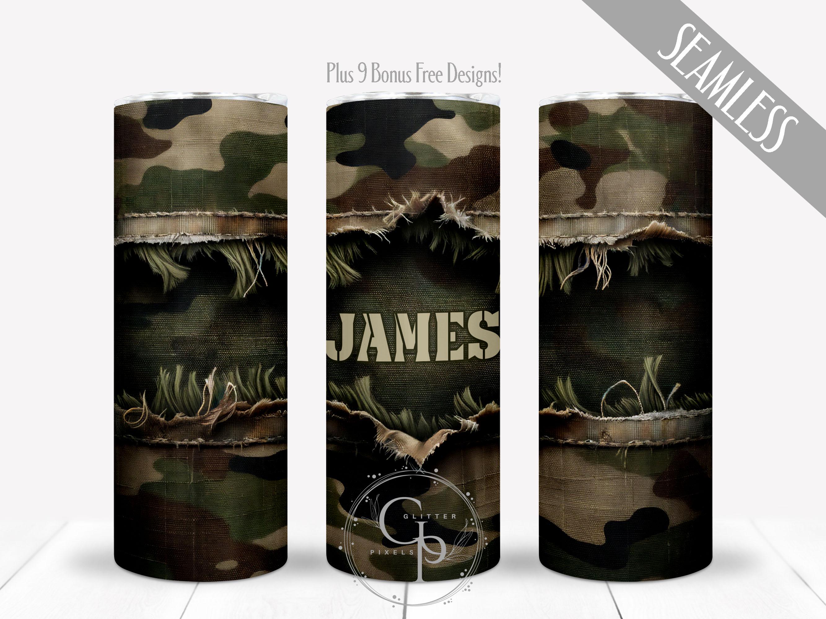 Gobelet Camouflage Bleu 'Country Girl' – Fabriqué Sur Commande – NEUF