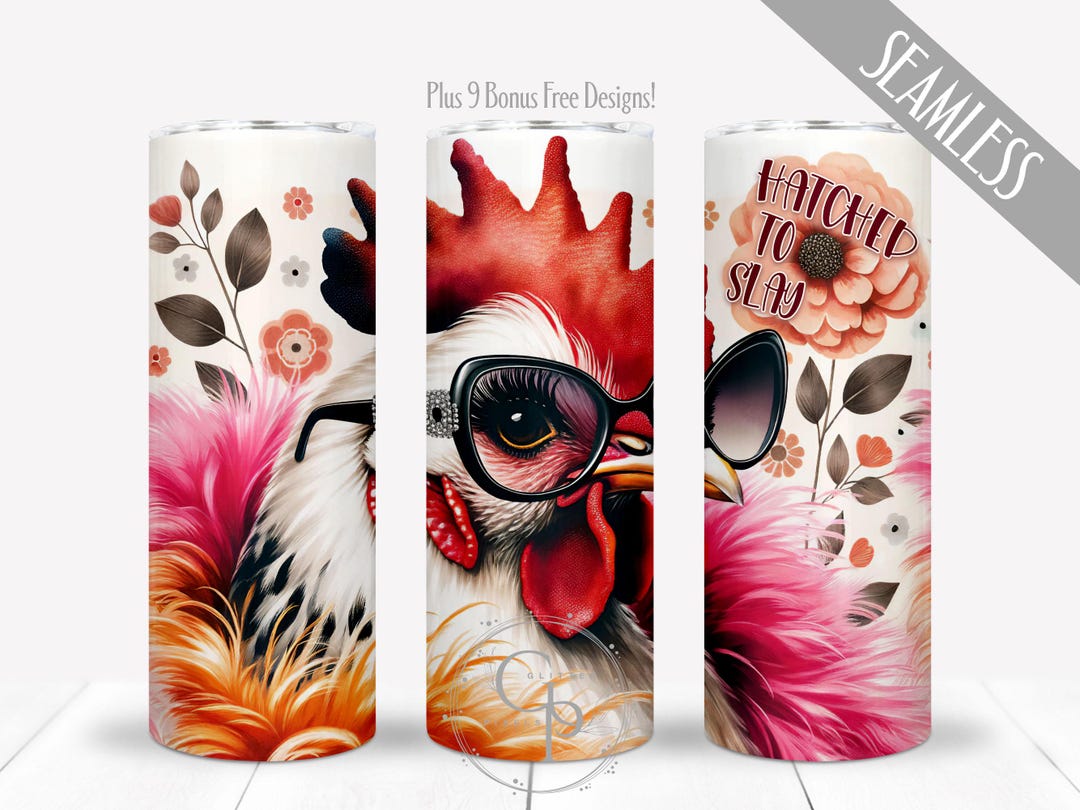 Funny Chicken PNG for 20 Oz Skinny Straight Tumbler, Bird Sublimation ...