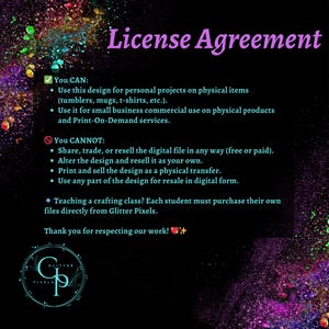 License Agreement: You CAN use this design for personal & small business projects on physical items (tumblers, mugs, t-shirt, etc). You CANNOT share, trade, resell these digital designs. See listing description for full details.