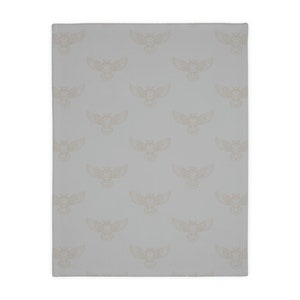 Golden Owl - Grey Velveteen Minky Blanket