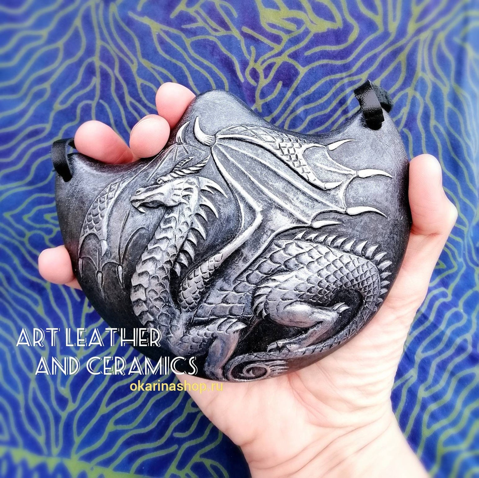 Ocarina golden Dragon. Ceramic Musical Instrument. Etsy