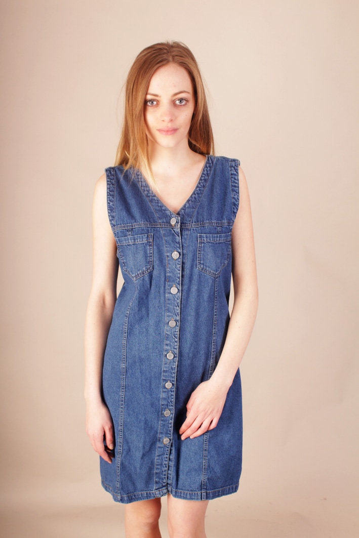 Blue Denim Fully-buttoned Midi Dress 
