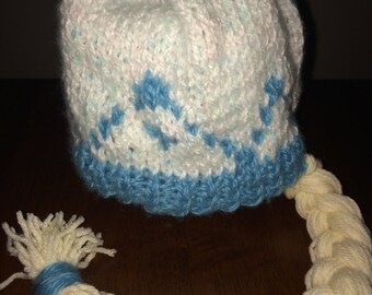 Kids Elsa Hat with Braid - Knitting Pattern