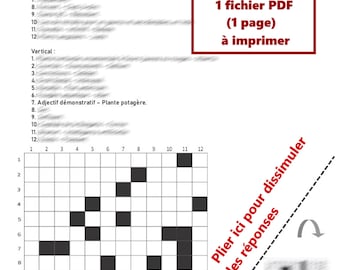 Mots croisés faits au Québec en Français grille no.1 sur 1 page PDF à imprimer soi-même