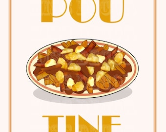 Printable Wall Art - Poutine Broadway - digital download print - Pop Art - Great gift idea - Holiday gift -Home decor - Gift for Foodies