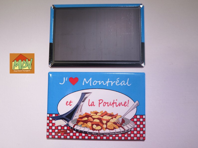 J'aime Montréal Et La Poutine Fridge Refrigerator Pop Art Style