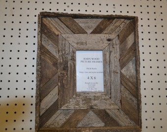 Rustic Barnwood 4 X 6 Fancy Barn Wood Picture Frame