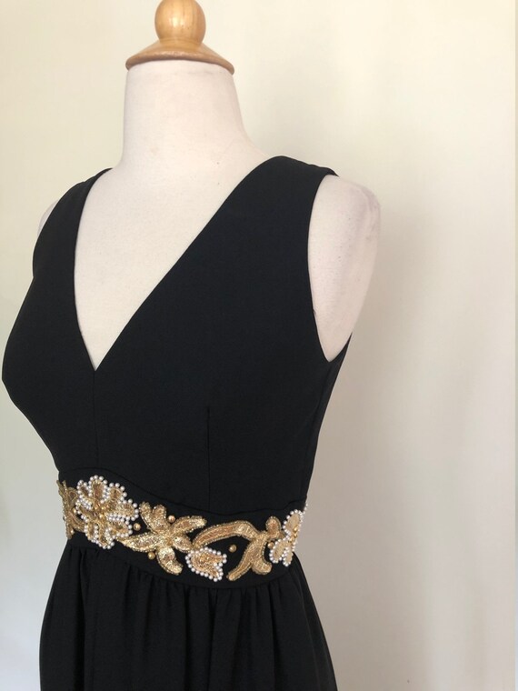 Vintage Union made black wide legged jumpsuit/met… - image 3