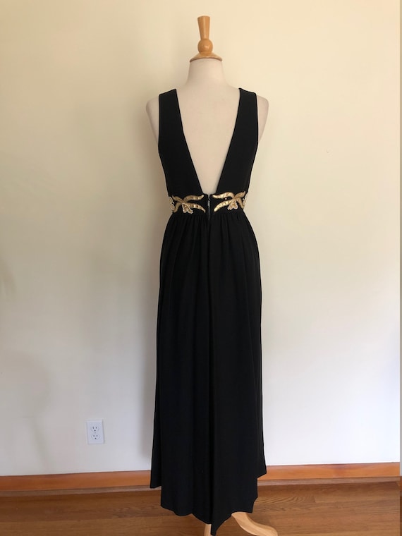 Vintage Union made black wide legged jumpsuit/met… - image 5