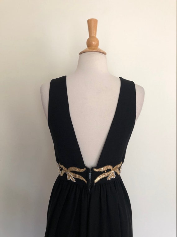 Vintage Union made black wide legged jumpsuit/met… - image 4