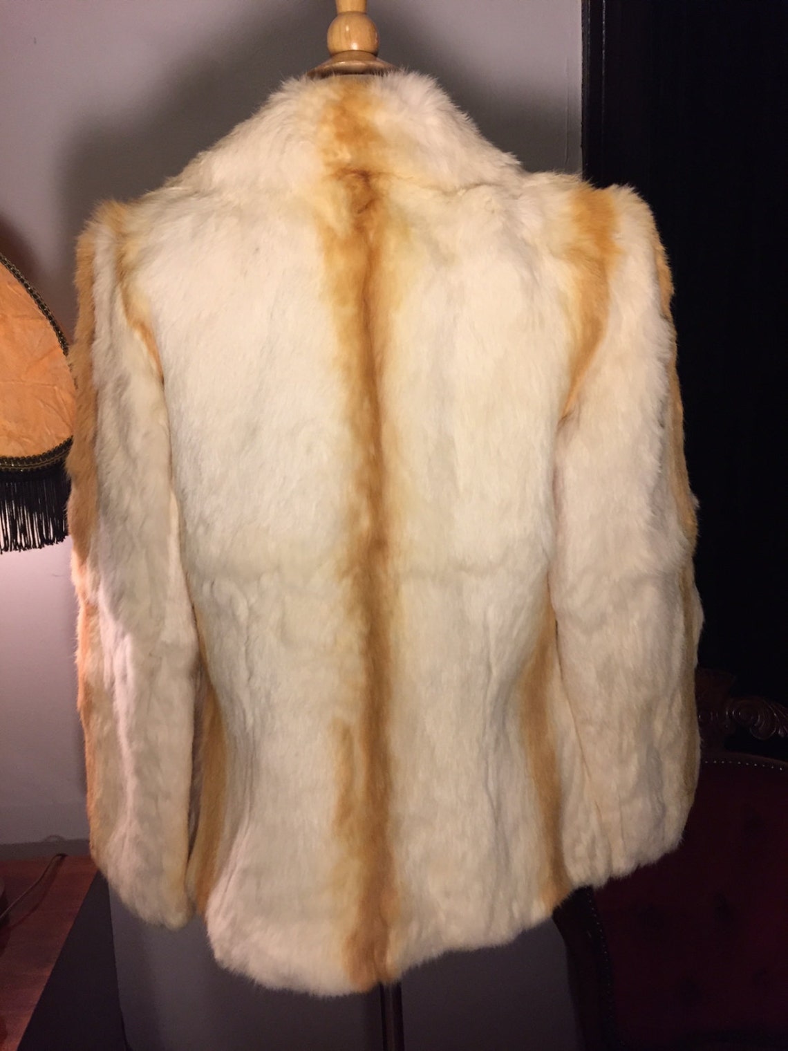 Vintage Twotoned Genuine Rabbit Fur Coat/jacket/winter/medium Etsy
