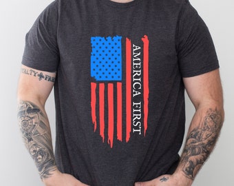 America First T-Shirt Distressed American Flag Shirt MAGA T Shirt Save America