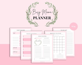 Printable Planner Bundle, Mom Planner, Daily Checklist, Digital Planner, To Do List,  PDF Digital Download