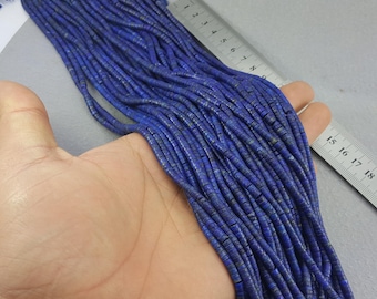 5PCs 4mm Unpolished Turkmen beads strands 16 Lapis Lazuli Necklace stranding threads string
