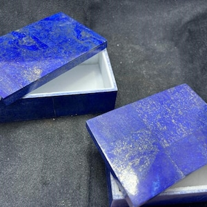 Lapis lazuli  Box, lapis lazuli jewelry boxes,02  Beautiful lapis lazuli and white Marble Mosaic Jewelry boxes different size