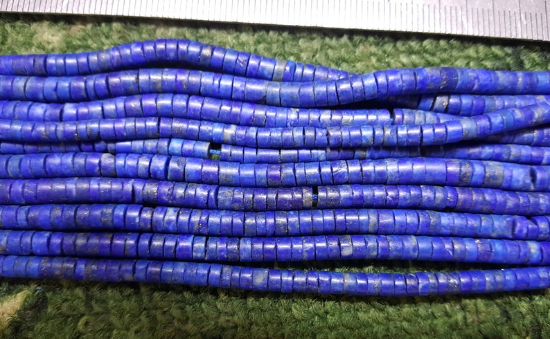 5PCs 4mm Unpolished Turkmen beads strands 16 Lapis Lazuli Necklace stranding threads string
