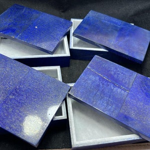 Lapis Lazuli Box, Lapis Lazuli jewelry Box, blue stone box ,Perfect size 04 lapis lazuli and white marble storage boxes