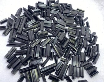 Raw Black Tourmaline Crystal Pendant, Lustrous Rough Gemstone, Metaphysical Healing