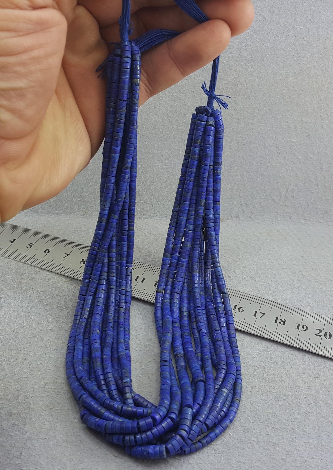 Lapis Lazuli Heishi Mini Chaîne 1-3-5 Cordes Qualité 4mm Main Pierres