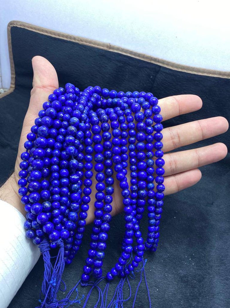 5PCs 4mm Unpolished Turkmen beads strands 16 Lapis Lazuli Necklace stranding threads string