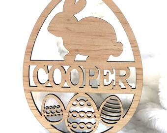 Australia Personalised Easter Egg Freestanding Laser Cut Wooden Bunny Decoration Gift