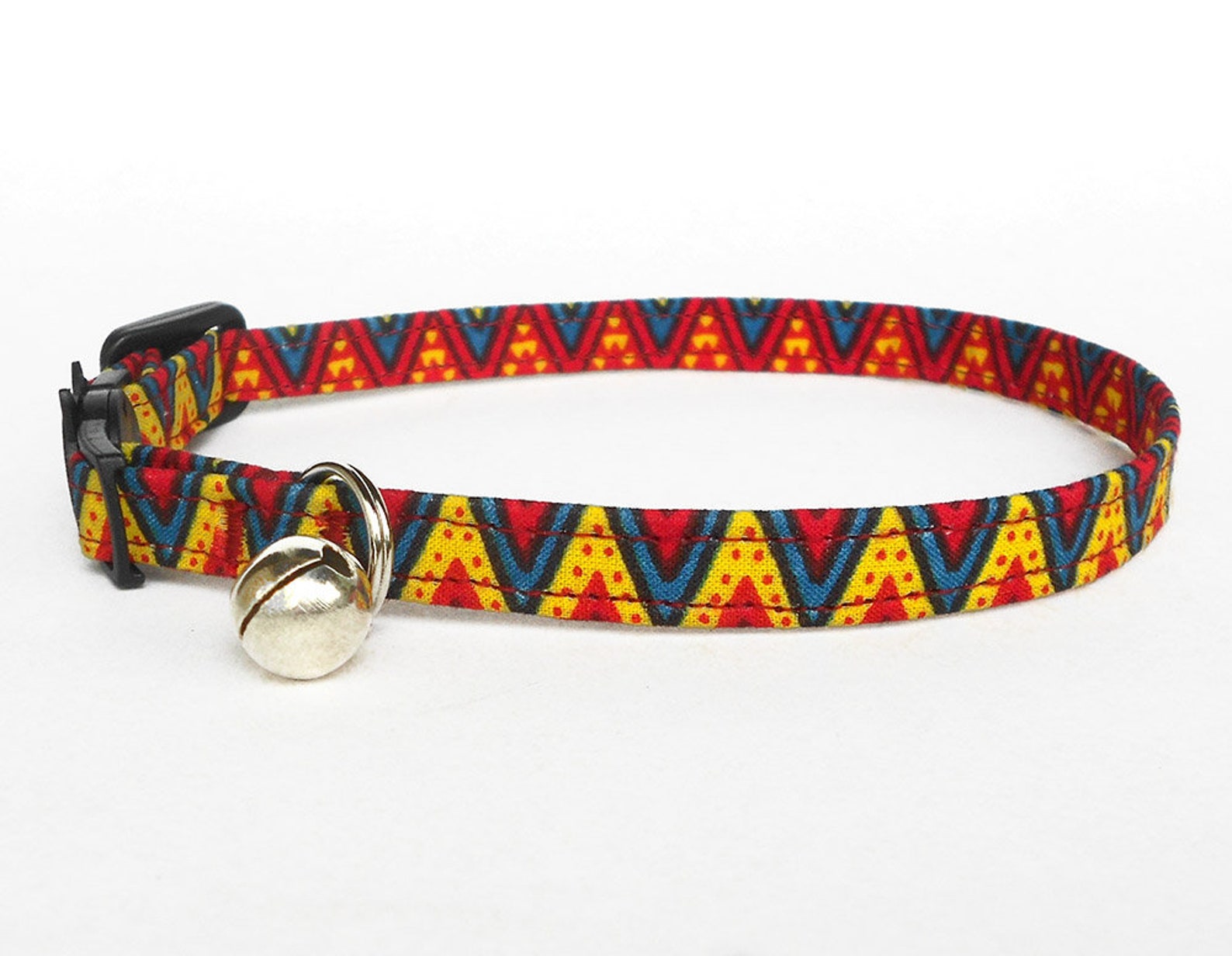 Boho Aztec Mexican dog collar/ ID dog collar/ chevron red Etsy