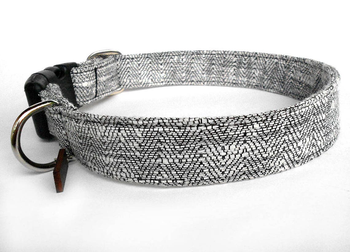 Herringbone woven dog collar/ rustic dog collar/ dog name id | Etsy