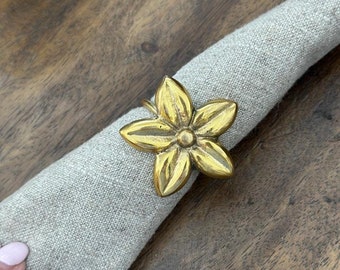 Solid Brass Flower Napkin Ring