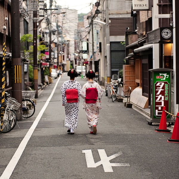 Two Maiko in Kyoto Standout Print