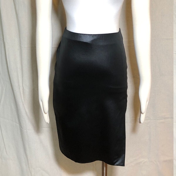 90s Bebe Black Side Slit Pencil Skirt XS