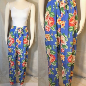 90s Jones New York Periwinkle Floral Pants M/L