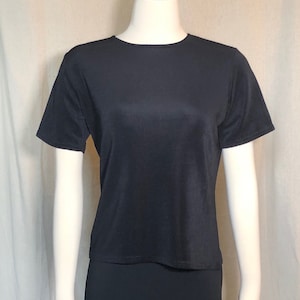 90s Black Horizontal Microrib Top S/M
